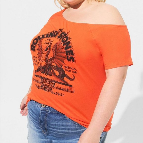 ❤️NWT VINTAGE TORRID BAND CONCERT TEE - ROLLING STONES JAGGER GRAPHIC PLUS SIZE - Picture 9 of 13